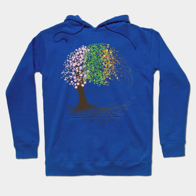 Tree of life four seasons version moon shaped Hoodie by Bwiselizzy